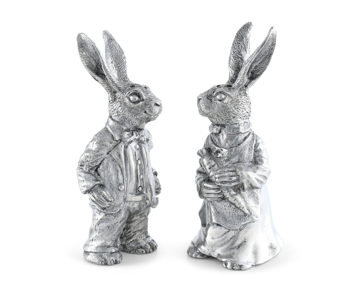 Vagabond House Garden Friends Dressed Rabbits Salt &amp; Pepper Set