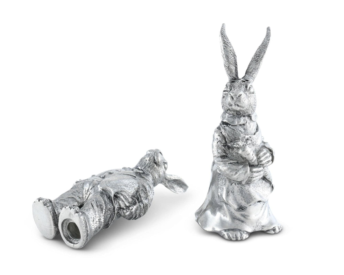 Vagabond House Garden Friends Dressed Rabbits Salt &amp; Pepper Set
