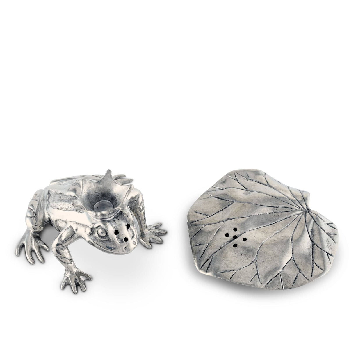 Vagabond House Garden Friends Frog Prince Salt &amp; Pepper Set