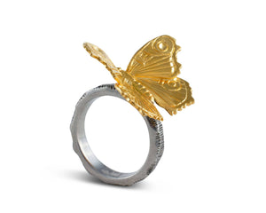 Vagabond House Garden Friends Gold Butterfly Napkin Ring