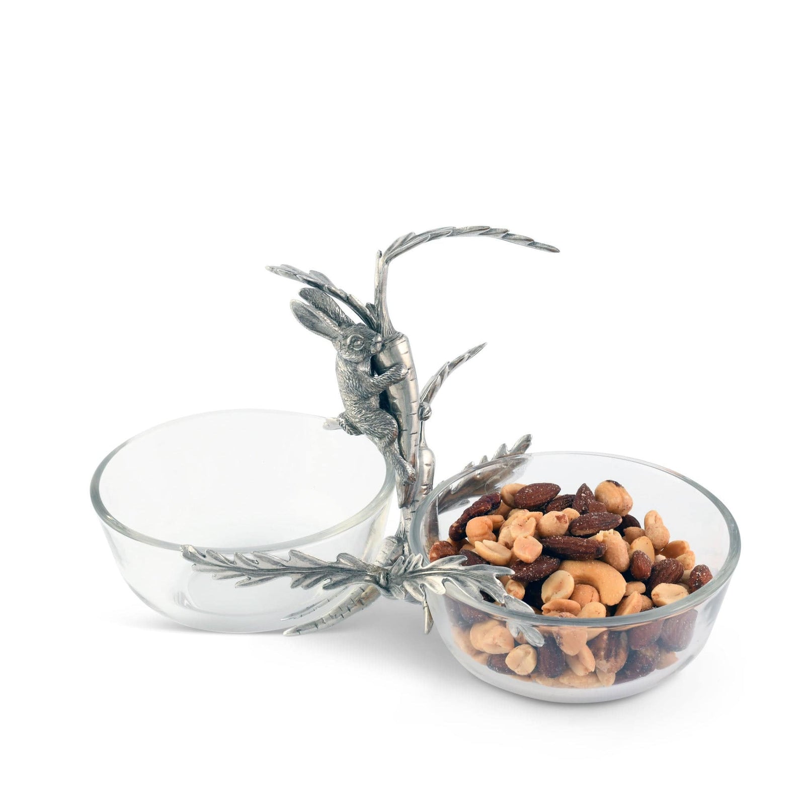 Vagabond House Garden Friends Rabbit / Carrot Double Dish Condiment Server