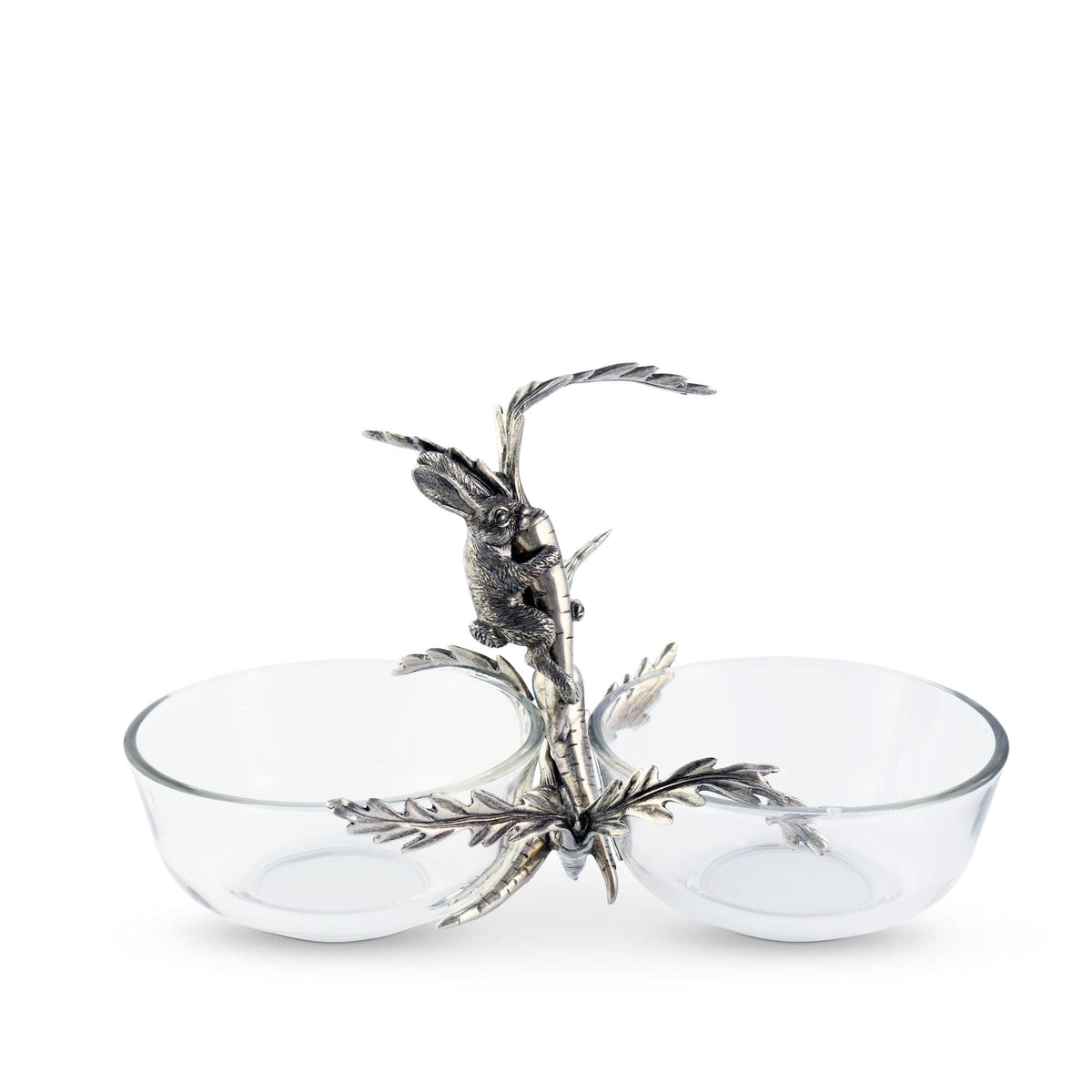 Vagabond House Garden Friends Rabbit / Carrot Double Dish Condiment Server