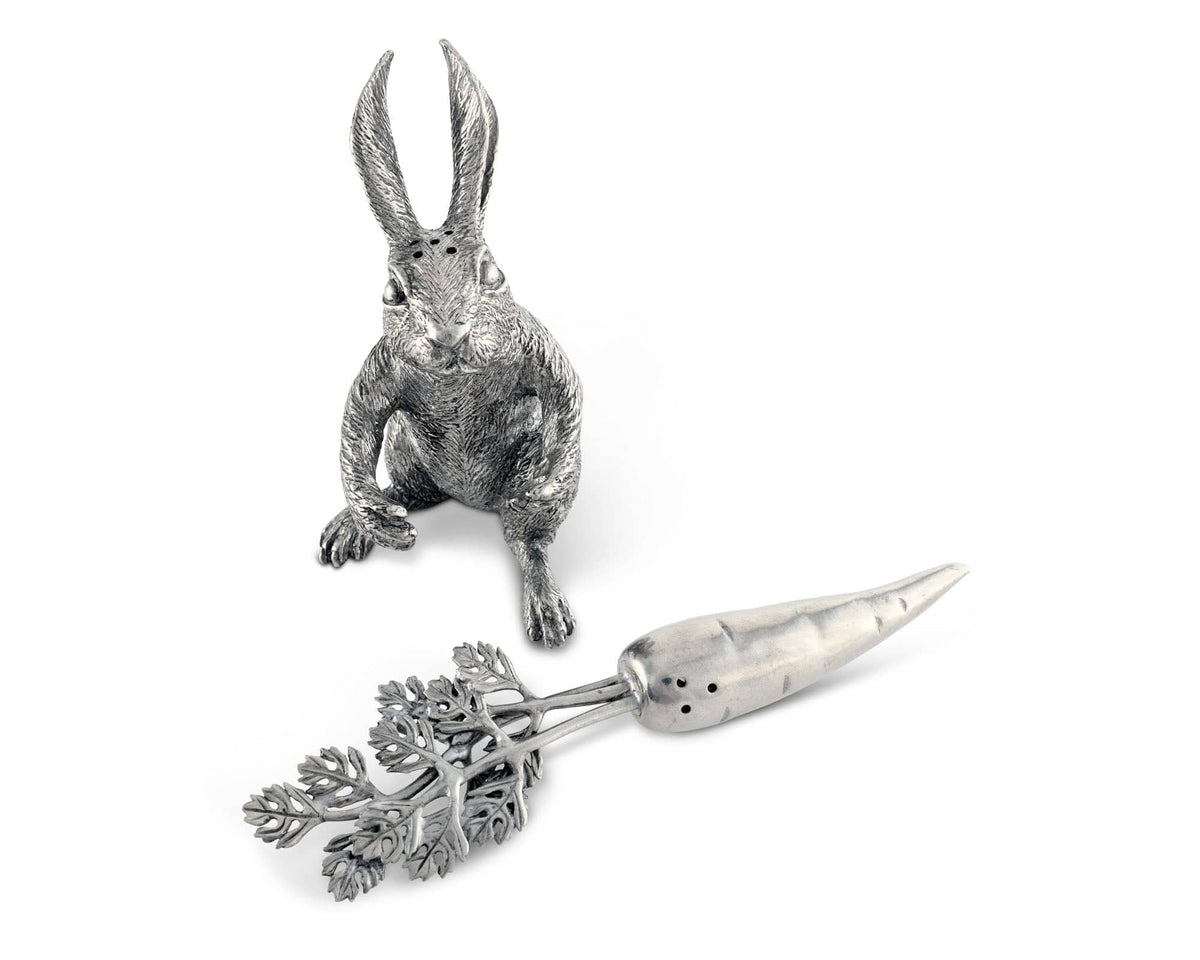 Vagabond House Garden Friends Rabbit Carrot Salt &amp; Pepper Set