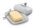 Vagabond House Garden Friends Stoneware Butter Dish with Pewter Mabel the Cow