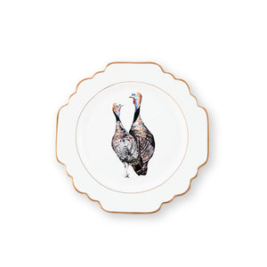 Vagabond House Harvest Norwood Narragansett Turkey Pattern Bone China Scallop Bread Plate