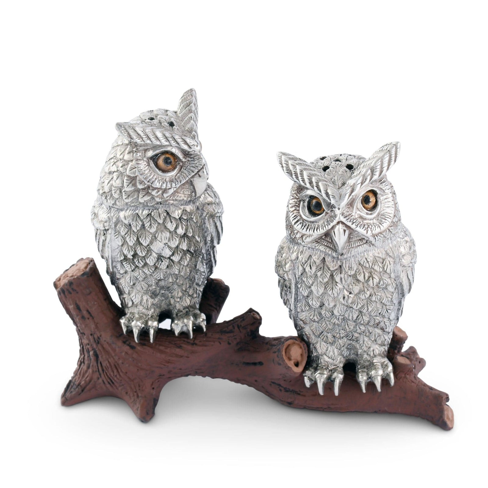 Vagabond House Harvest Owl on Log Salt and Pepper Shaker