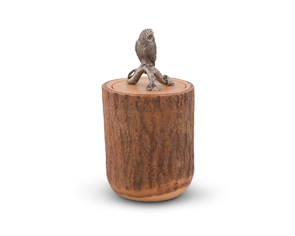 Vagabond House Harvest Owl Wood Canister