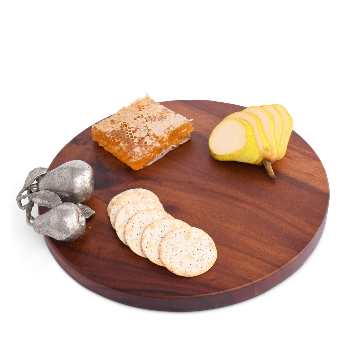 Vagabond House Harvest Round Bread Board with Pewter Wheat Knife