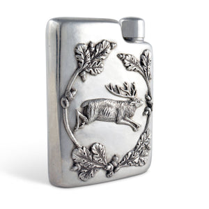 Vagabond House Lodge Style Black Forest Pewter Flask