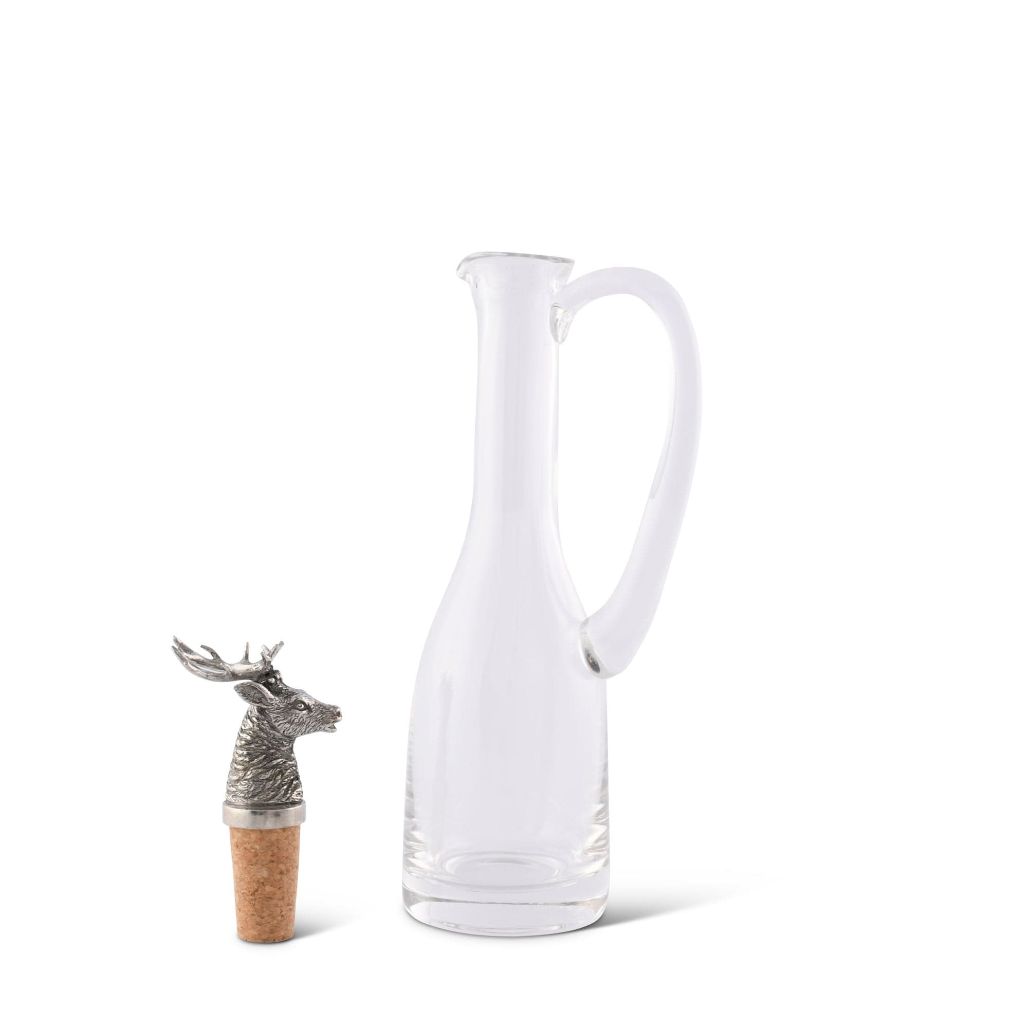 Vagabond House Lodge Style Cruet Bottle with Pewter Elk Head Cork Stopper