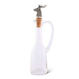 Vagabond House Lodge Style Cruet Bottle with Pewter Elk Head Cork Stopper