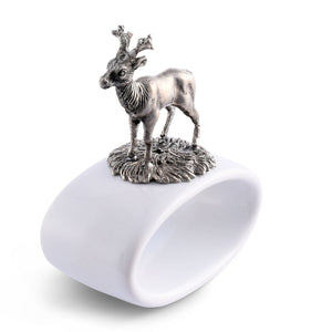 Vagabond House Lodge Style Deer Stoneware Napkin Ring