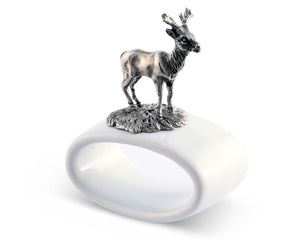Vagabond House Lodge Style Deer Stoneware Napkin Ring