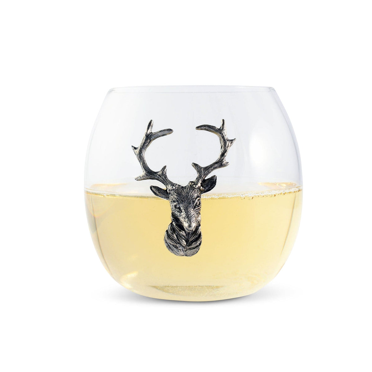 Vagabond House Lodge Style Elk / Deer Stemless Wine Glass