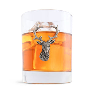 Vagabond House Lodge Style Elk Head Double Old Fashion Bar Glass