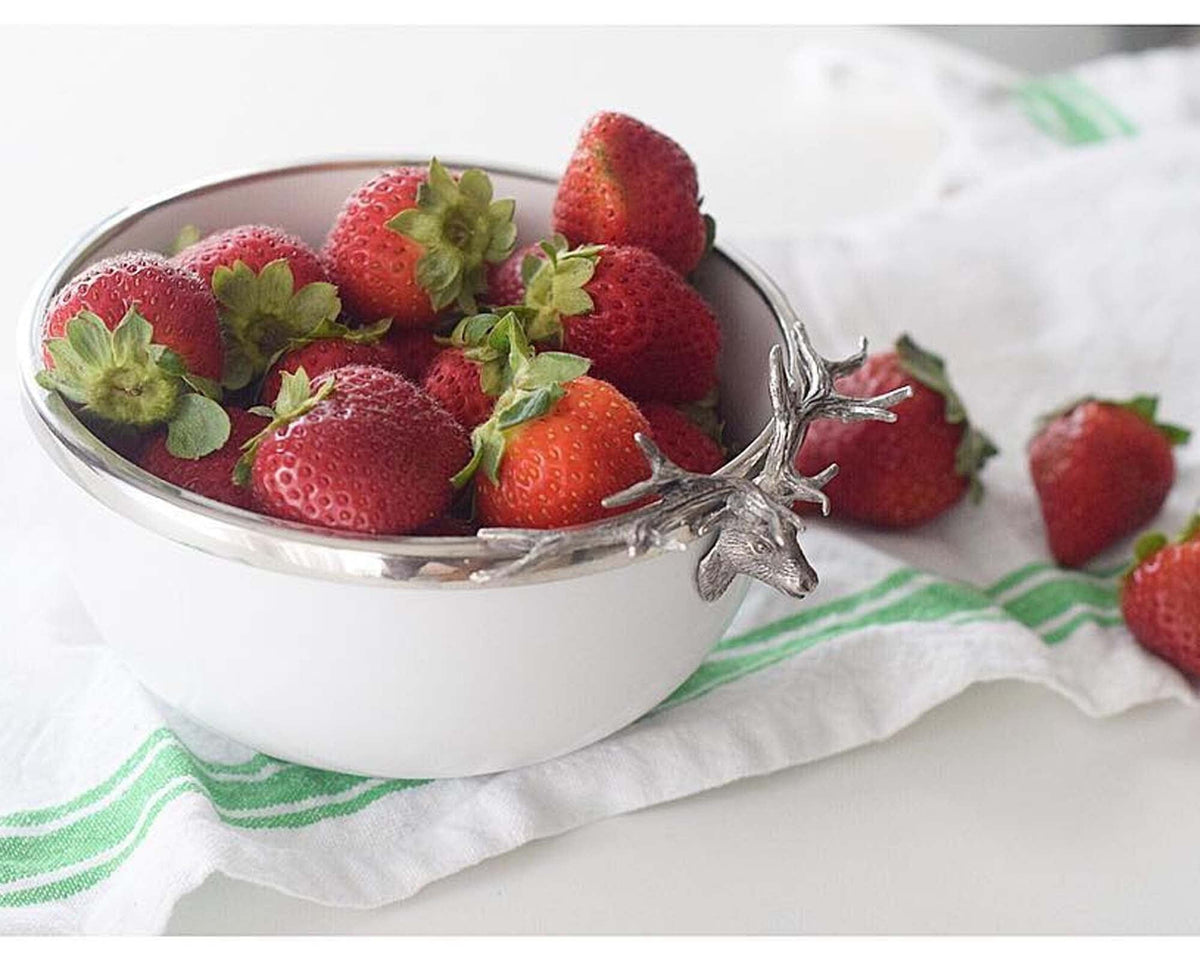 Vagabond House Lodge Style Elk Head Stoneware Bowl Larger