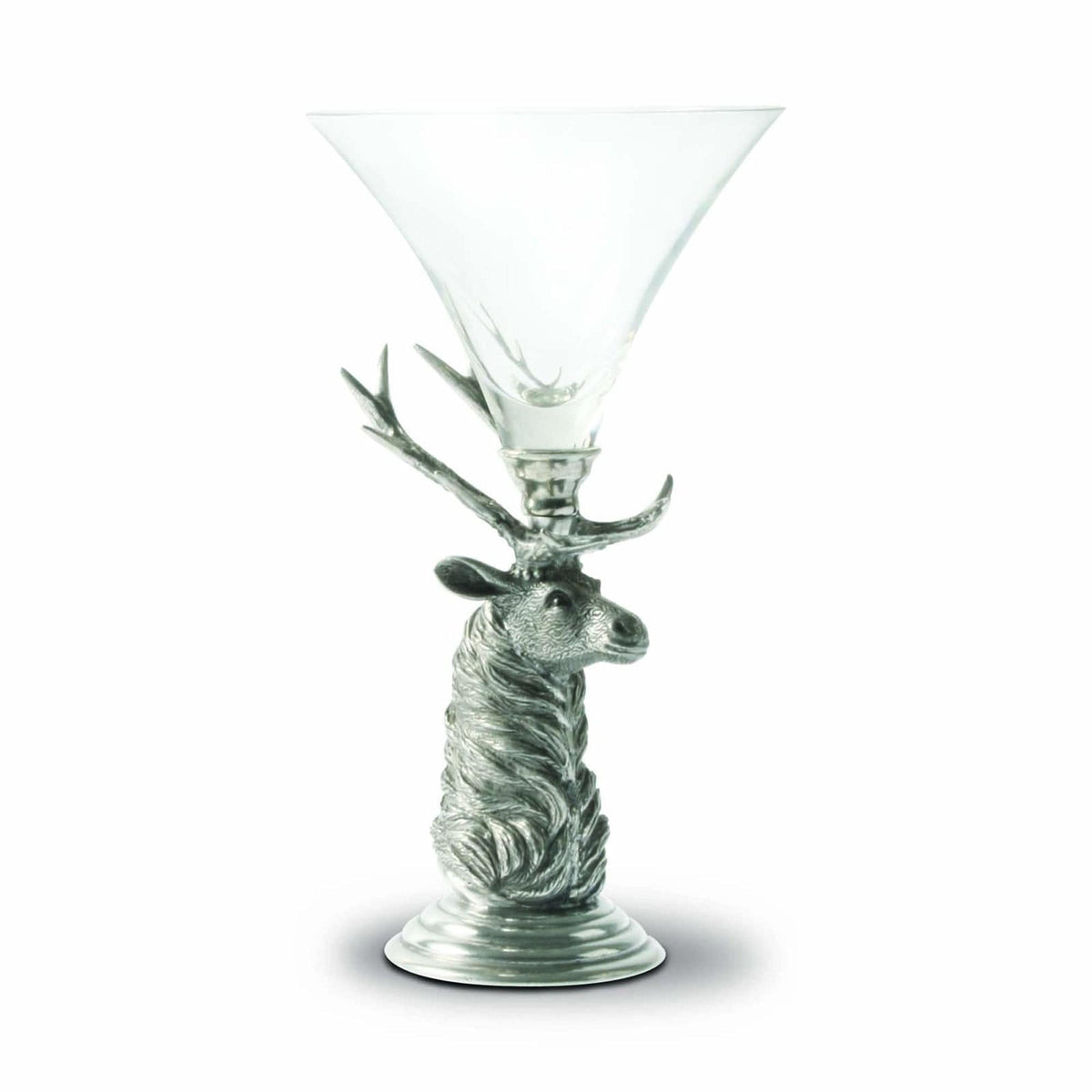 Vagabond House Lodge Style Elk Pewter Stem Cocktail Glass