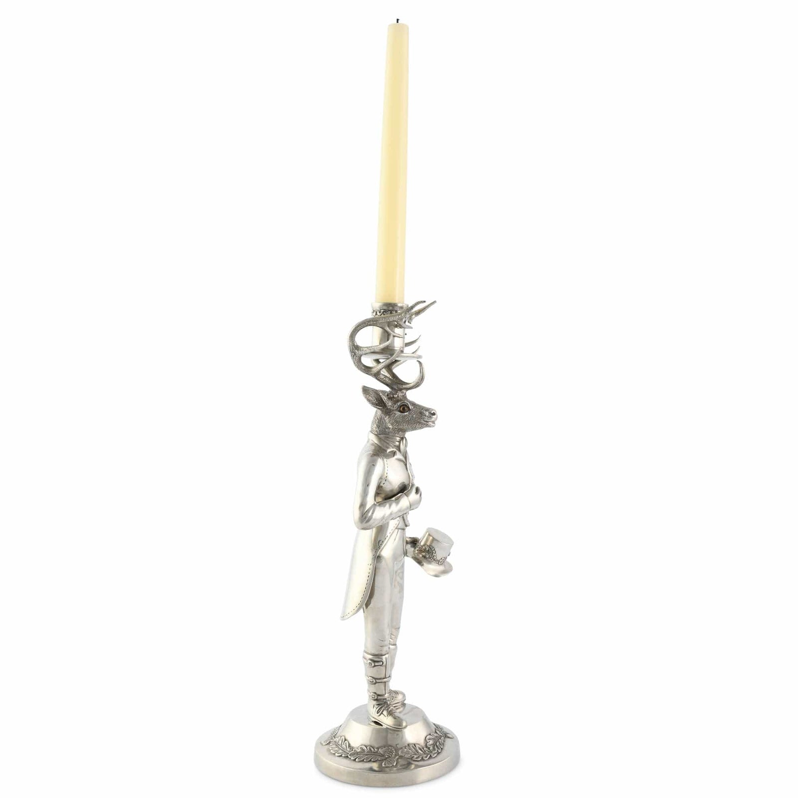 Vagabond House Lodge Style Gentleman Elk Tall Candlestick