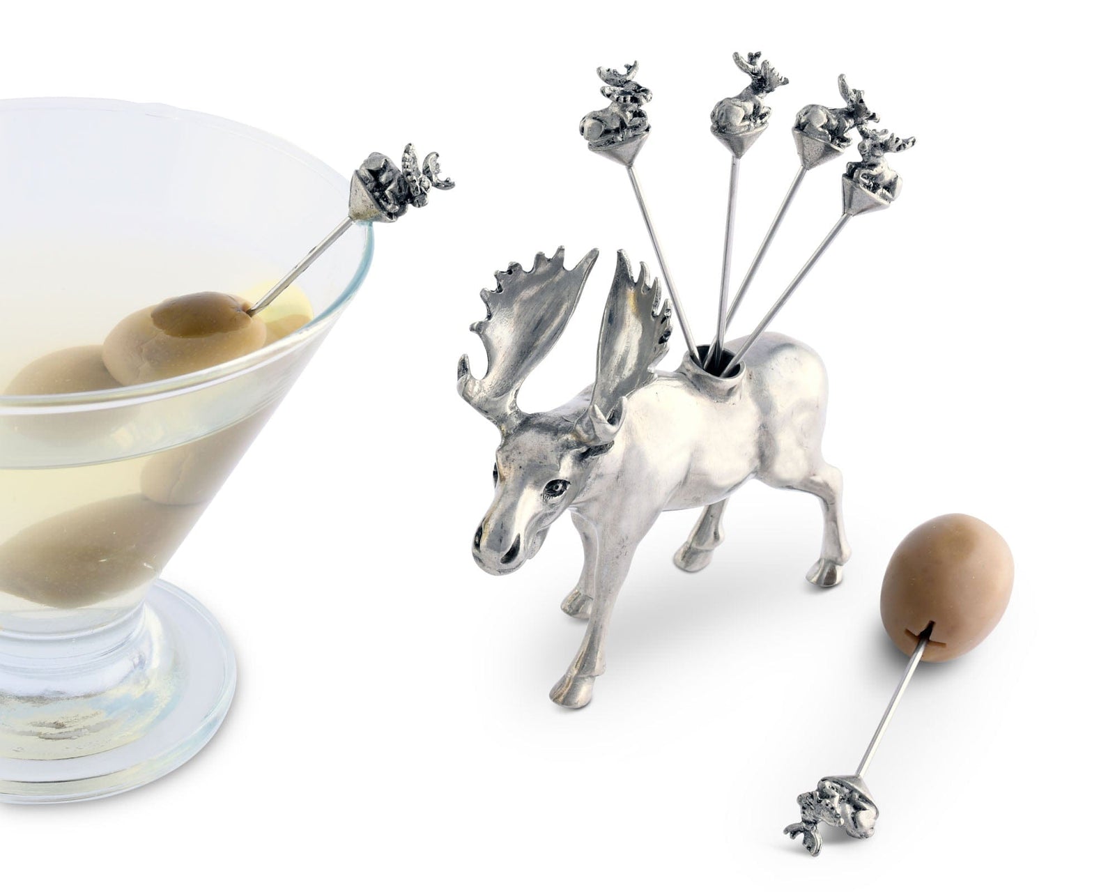 Vagabond House Lodge Style Moose Cheese Pick Set