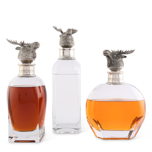 Vagabond House Lodge Style Moose Liquor Decanters