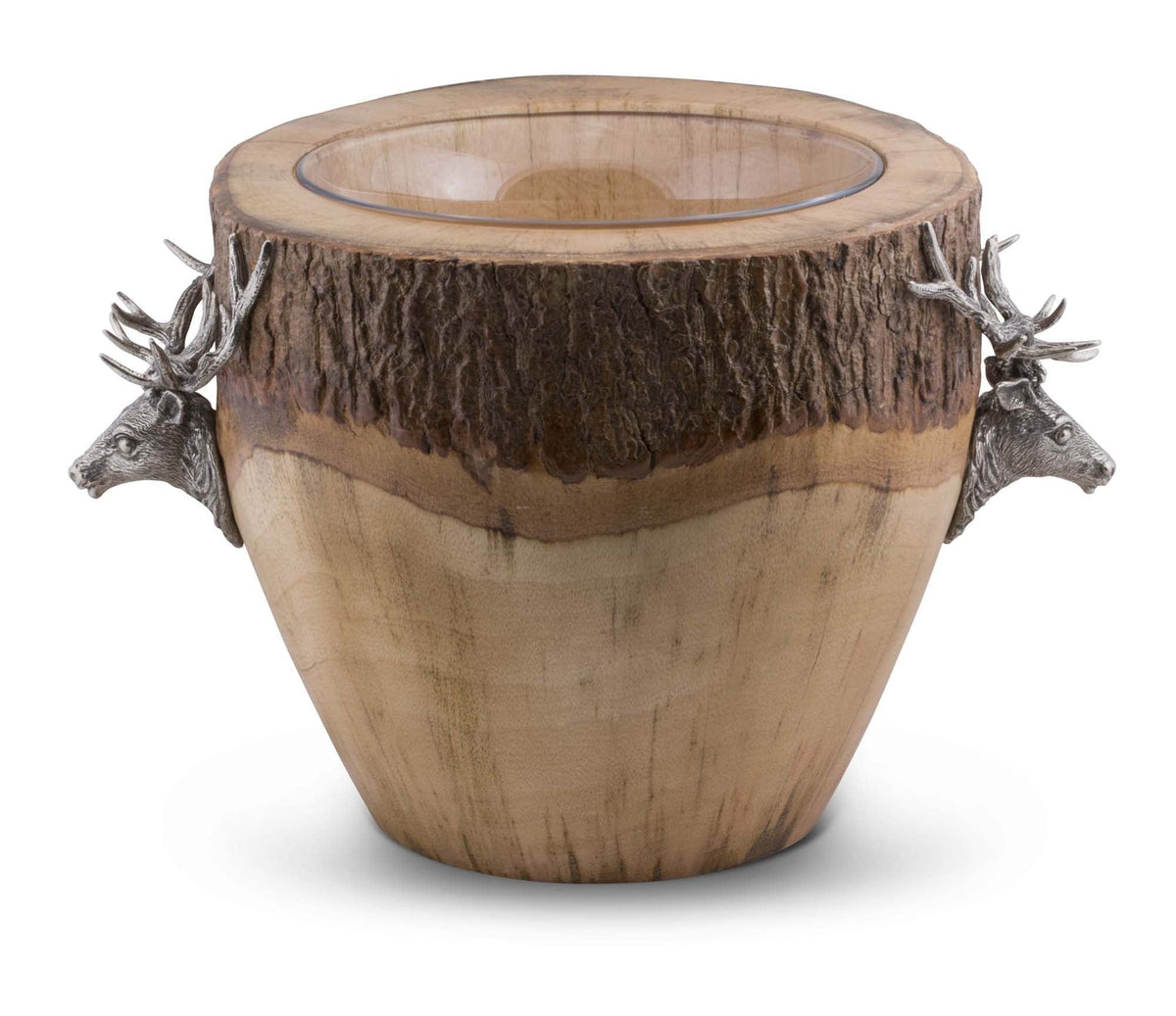 Vagabond House Lodge Style Natural Log Elk Ice Bucket