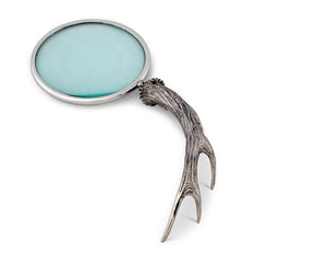 Vagabond House Lodge Style Pewter Antler Handle Magnifier 4 inches