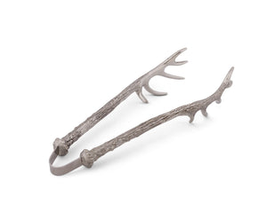 Vagabond House Lodge Style Pewter Antler Pattern Ice / Bread Tongs