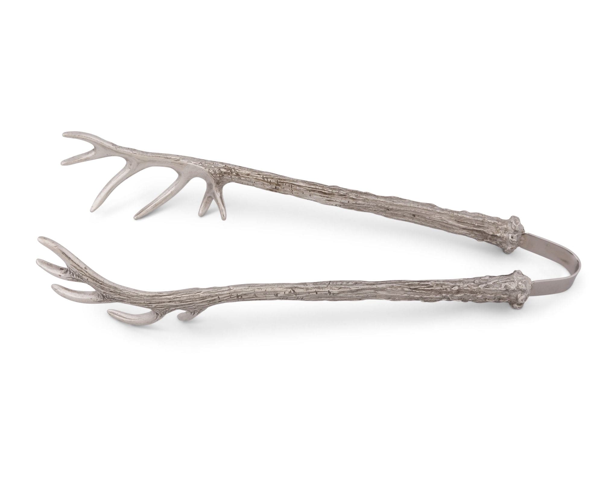 Vagabond House Lodge Style Pewter Antler Pattern Ice / Bread Tongs