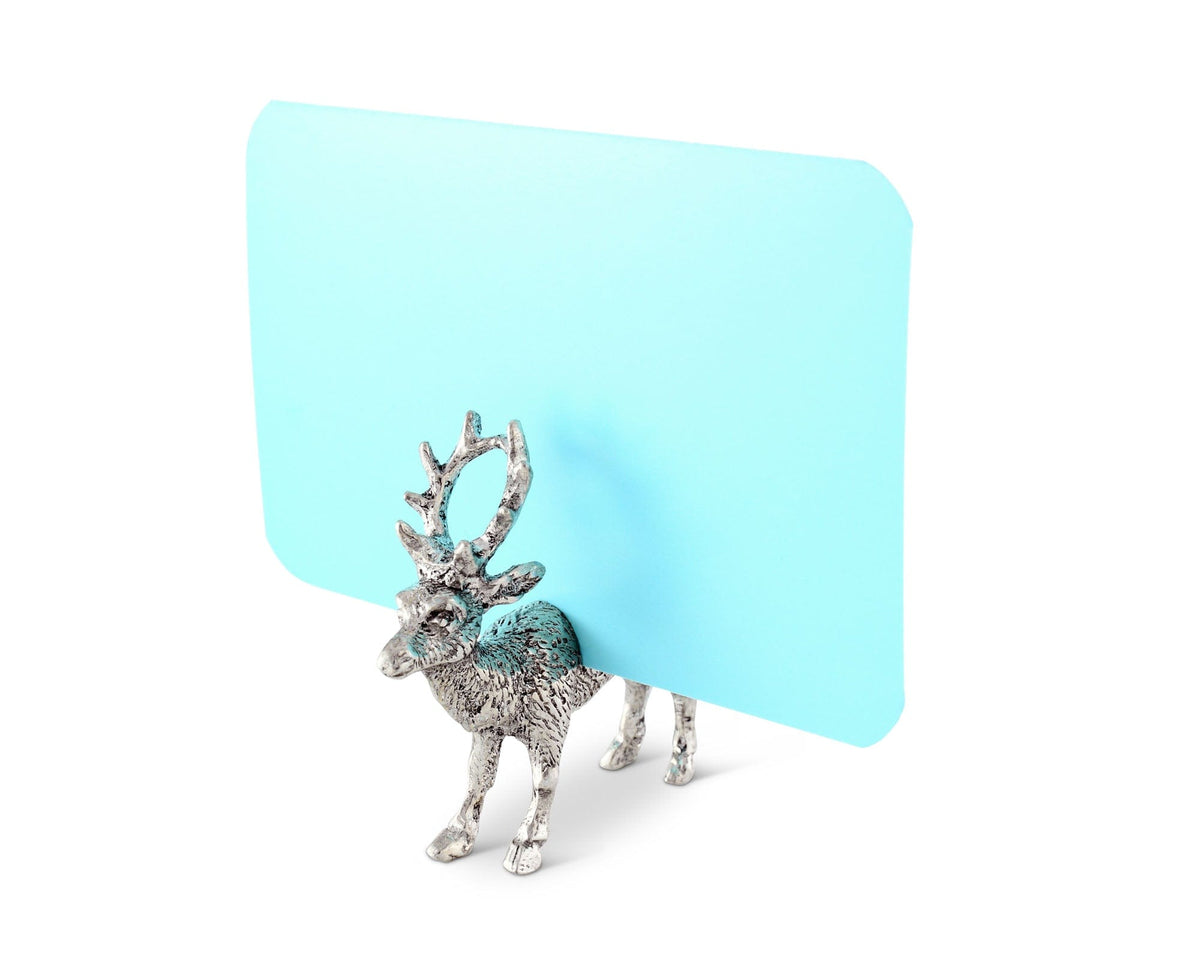 Vagabond House Lodge Style Pewter Deer Place Card Holder