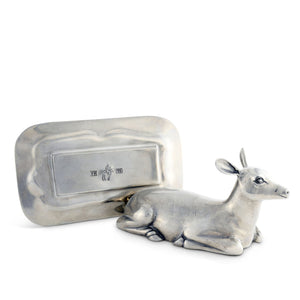 Vagabond House Lodge Style Pewter Doe Butter Dish