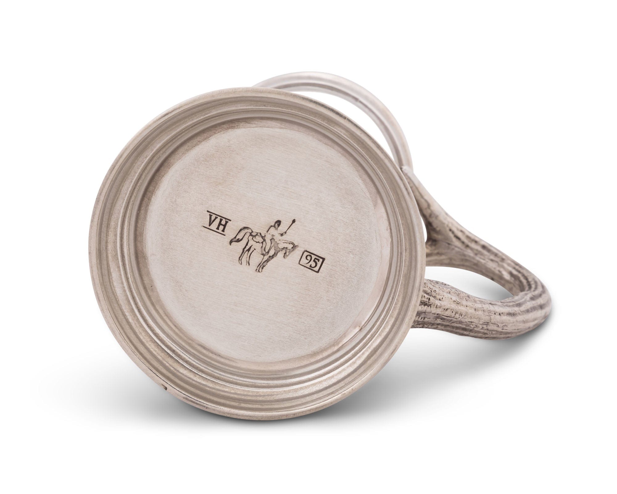 Vagabond House Lodge Style Pewter English Mug with Composite Antler Handle
