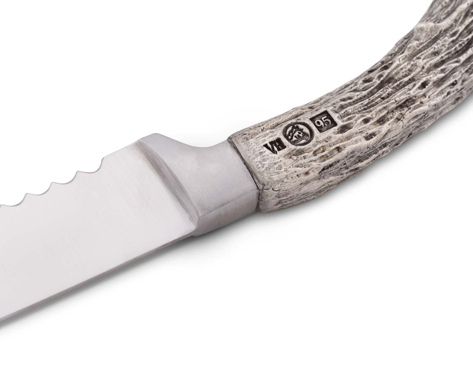 Vagabond House Lodge Style Round Bread Board with Antler Knife