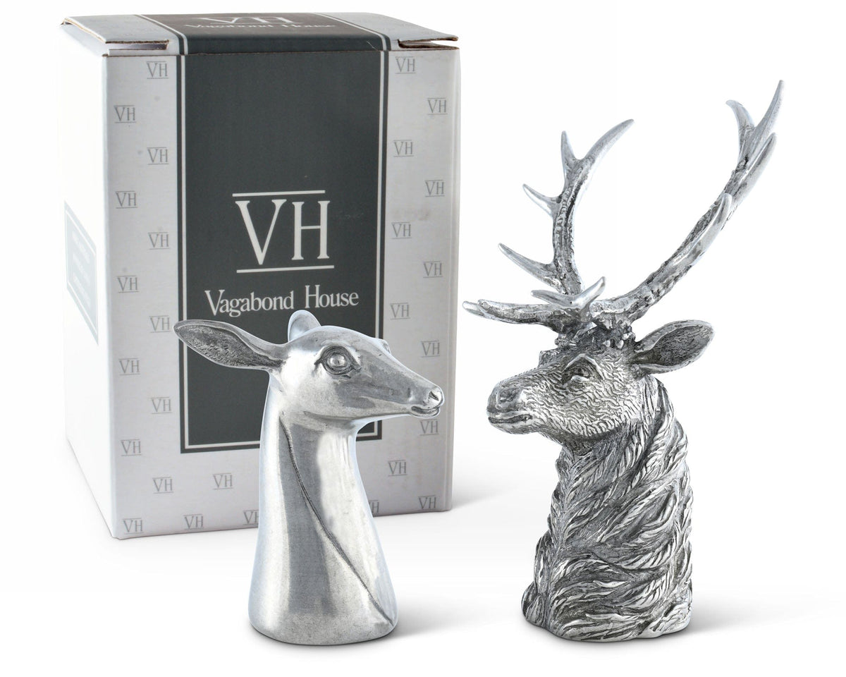 Vagabond House Lodge Style Stag and Doe Salt &amp; Pepper Set
