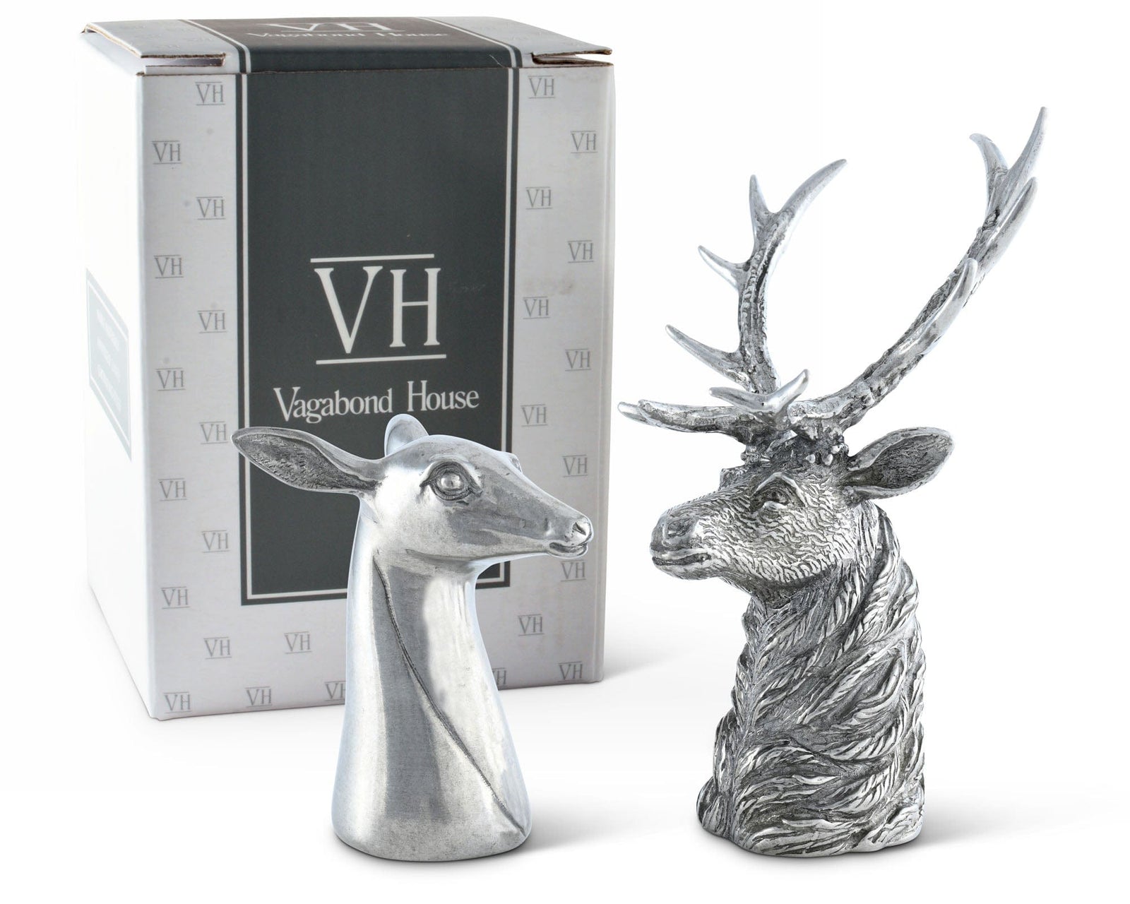 Vagabond House Lodge Style Stag and Doe Salt & Pepper Set