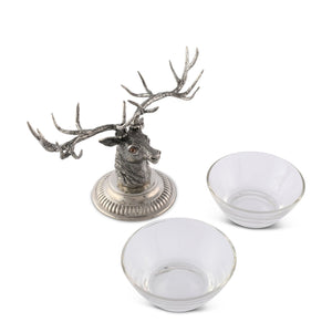 Vagabond House Lodge Style Stag Head Double Condiment Bowl