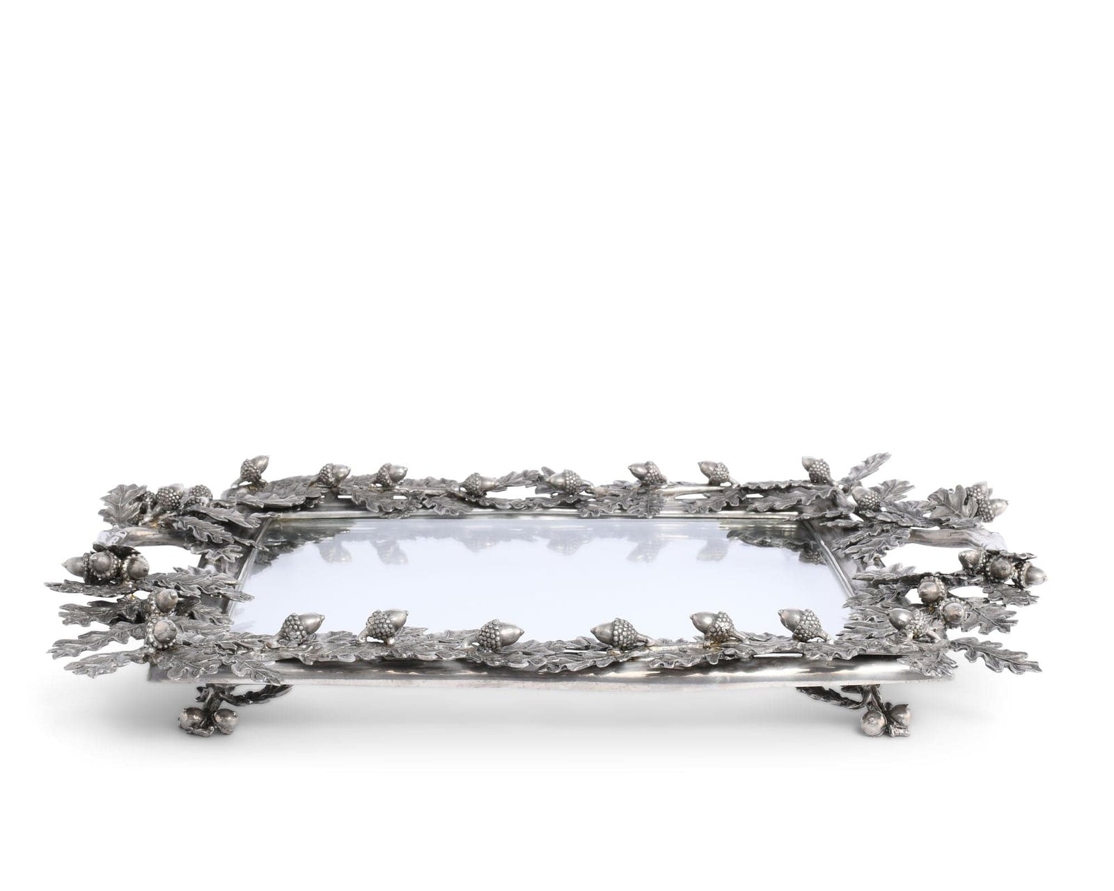 Vagabond House Majestic Forest Acorn Oak & Leaf Square Glass Tray