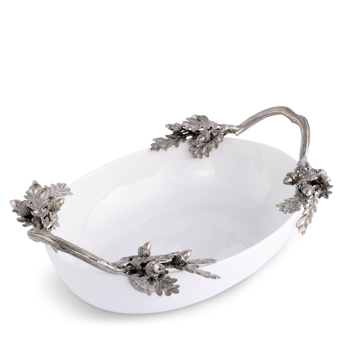Vagabond House Majestic Forest Acorn Oak &amp; Leaf Stoneware Serving Dish