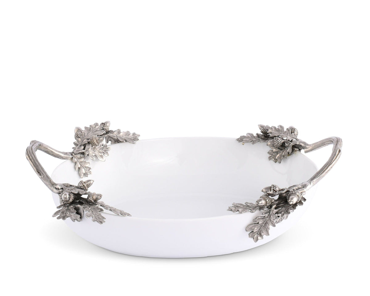 Vagabond House Majestic Forest Acorn Oak &amp; Leaf Stoneware Serving Dish