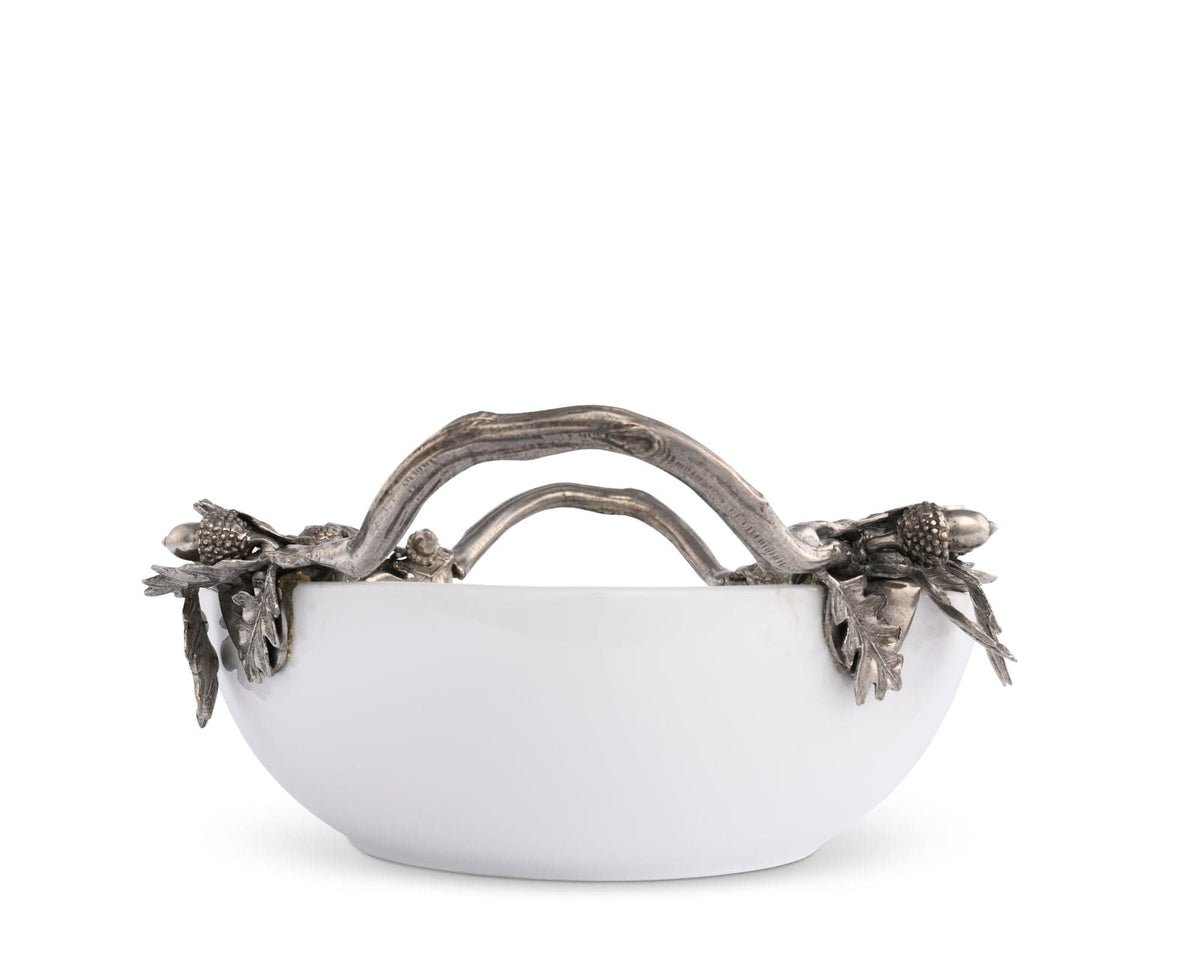 Vagabond House Majestic Forest Acorn Oak &amp; Leaf Stoneware Serving Dish