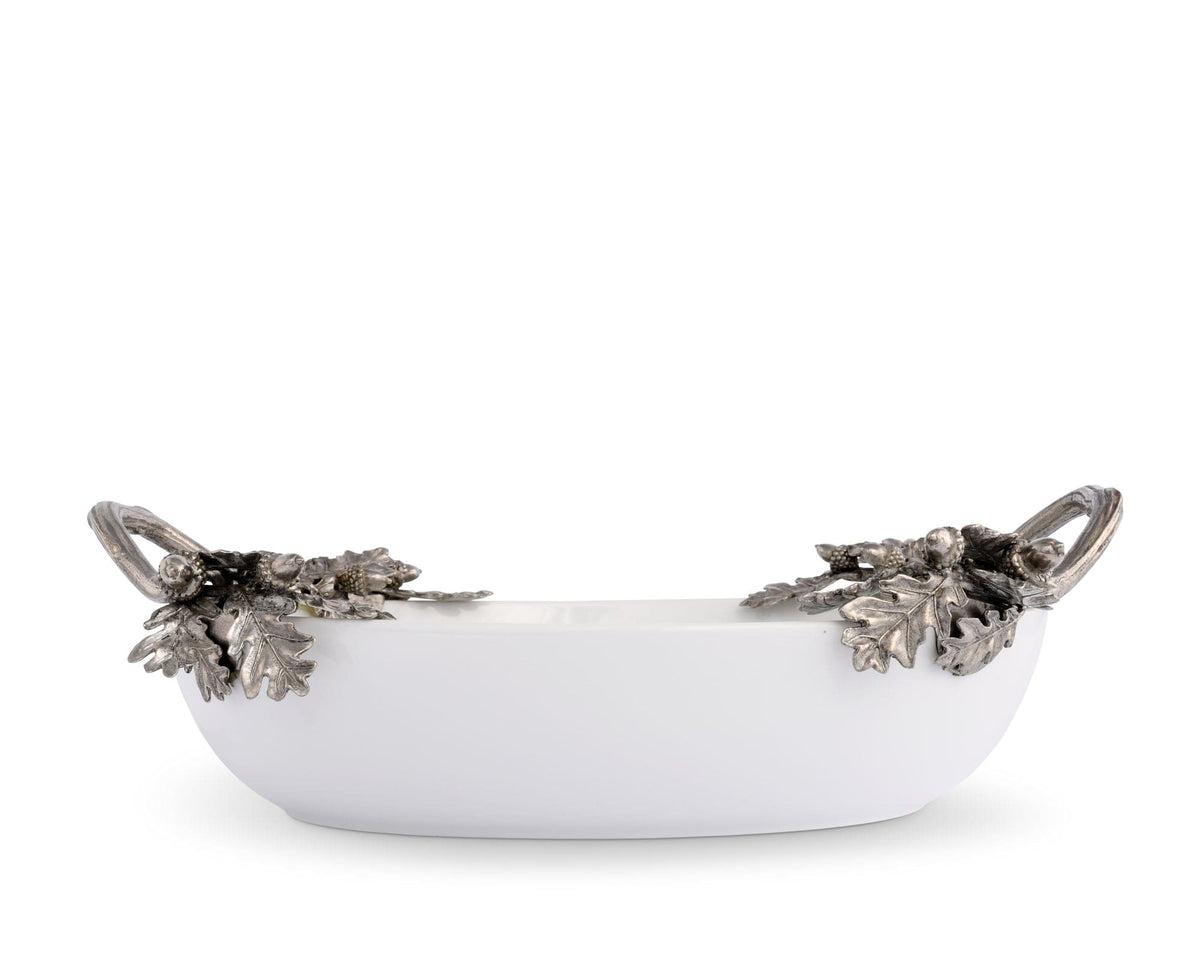 Vagabond House Majestic Forest Acorn Oak &amp; Leaf Stoneware Serving Dish