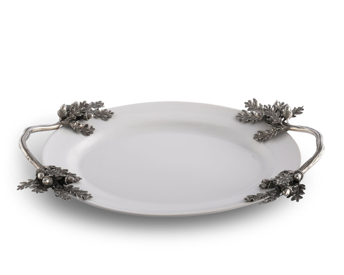 Vagabond House Majestic Forest Acorn Oak &amp; Leaf  Stoneware Tray - Small