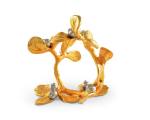 Vagabond House Majestic Forest Golden Winter Berry Napkin Ring