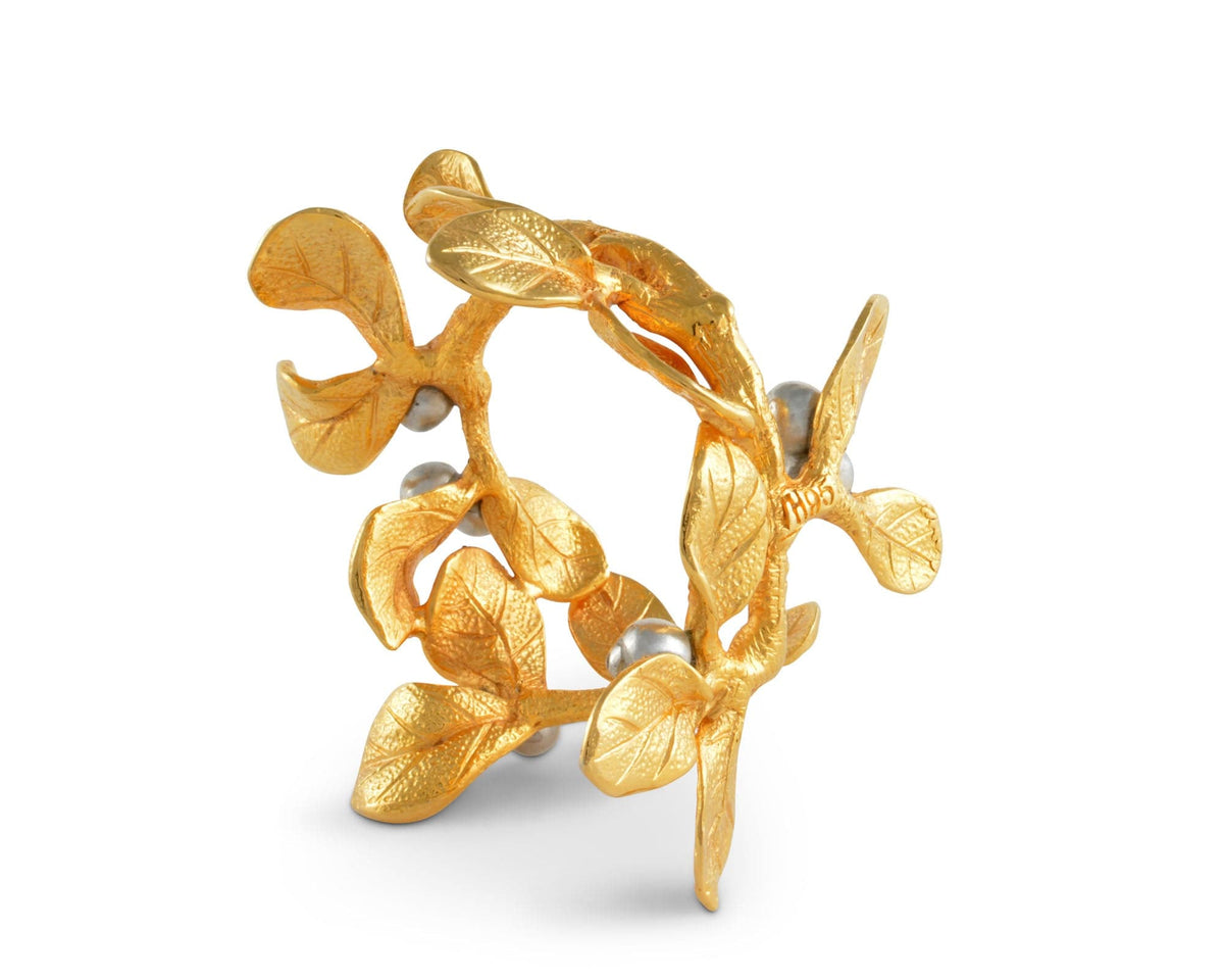 Vagabond House Majestic Forest Golden Winter Berry Napkin Ring