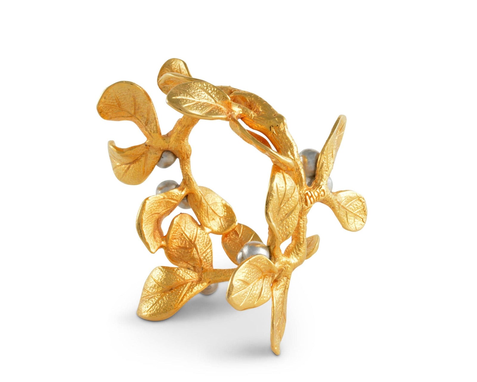 Vagabond House Majestic Forest Golden Winter Berry Napkin Ring