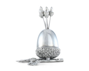 Vagabond House Majestic Forest Pewter Acorn Cheese Pick Set