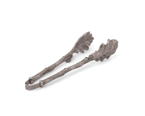 Vagabond House Majestic Forest Pewter Oak Leaf Pattern Ice / Bread Tongs