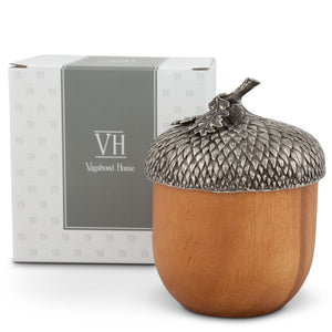 Vagabond House Majestic Forest Pewter Top Wood Acorn Box