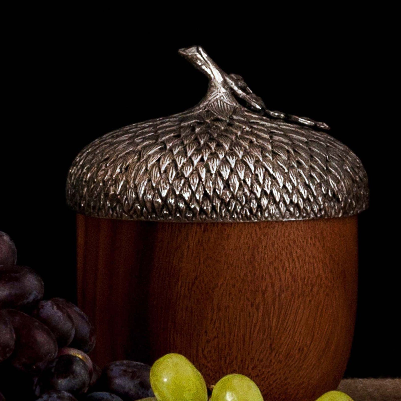 Vagabond House Majestic Forest Pewter Top Wood Acorn Box