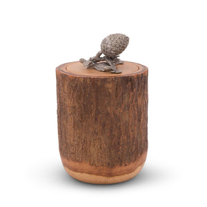 Vagabond House Majestic Forest Pine Cone Wood Canister