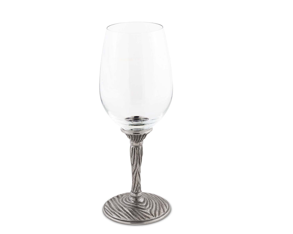 Vagabond House Majestic Forest White Pewter Faux Bois Wine Glasses
